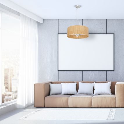 Ljusskrona med upphängningsrem  CORK 3xE27/60W/230V