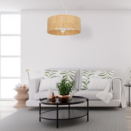 Ljusskrona med upphängningsrem  CORK 3xE27/60W/230V