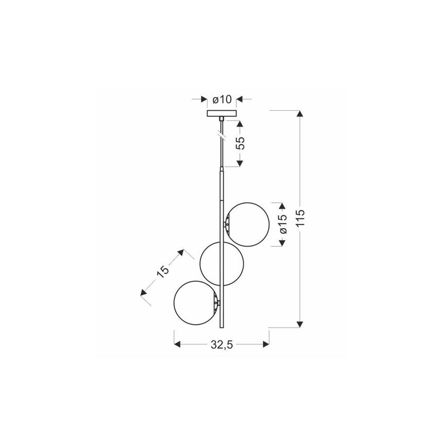 Ljuskrona med upphängningsrem DUO 3xE14/40W/230V gyllene/svart