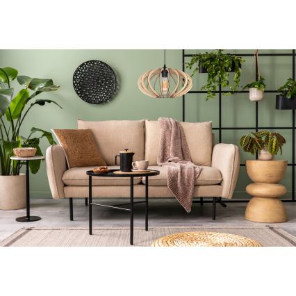 Ljuskrona med upphängningsrem EARTH 1xE27/60W/230V svart/beige