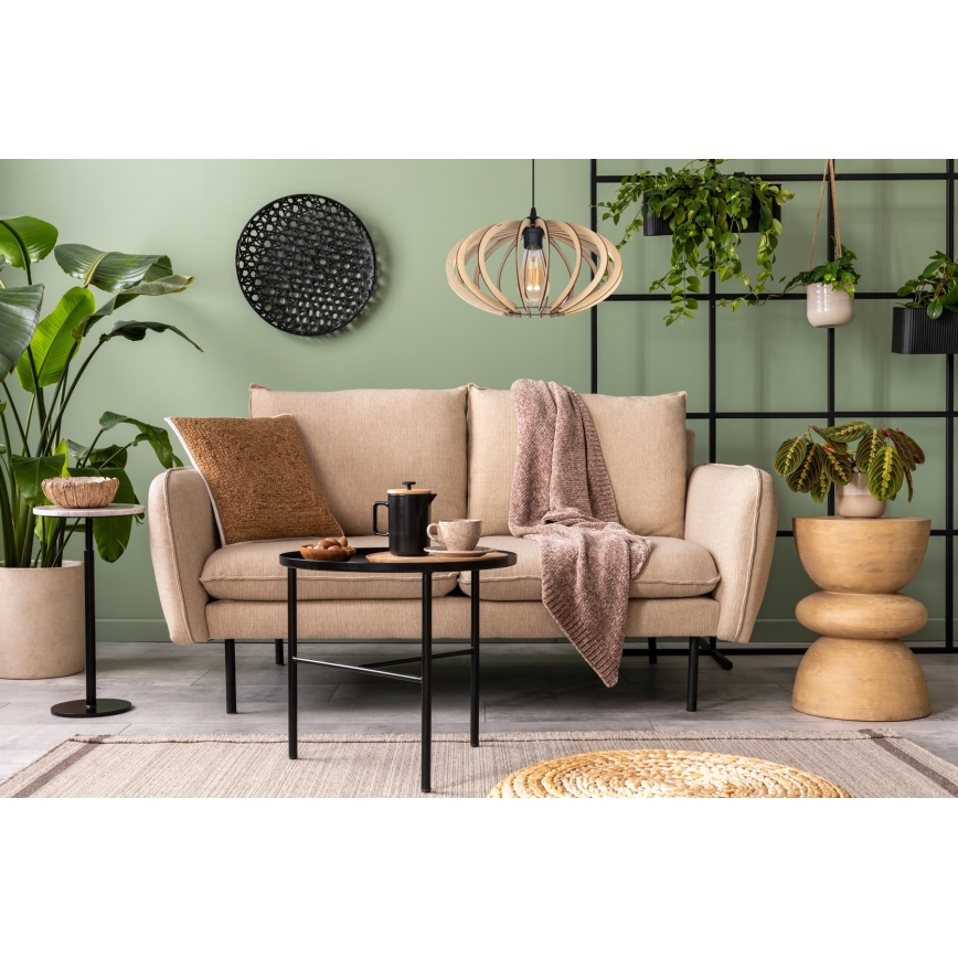 Ljuskrona med upphängningsrem EARTH 1xE27/60W/230V svart/beige