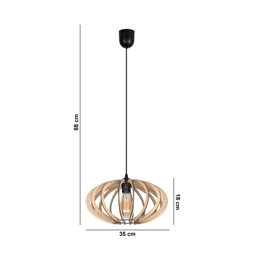 Ljuskrona med upphängningsrem EARTH 1xE27/60W/230V svart/beige