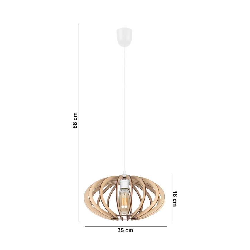 Ljuskrona med upphängningsrem EARTH 1xE27/60W/230V vit/beige