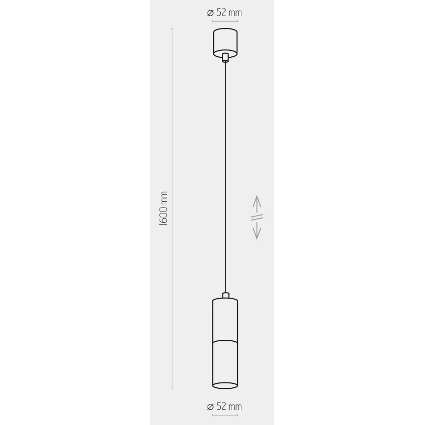 Ljusskrona med upphängningsrem  ELIT 1xGU10/10W/230V svart 