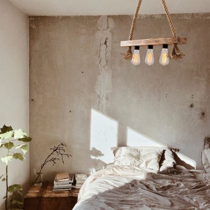 Ljusskrona med upphängningsrem  EREBOS 3xE27/40W/230V