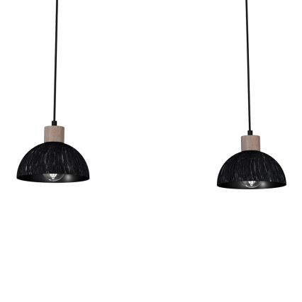 Ljusskrona med upphängningsrem  ERIK 2xE27/60W/230V brun /svart 