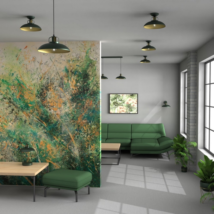 Ljusskrona med upphängningsrem  FELIX 1xE27/60W/230V grön