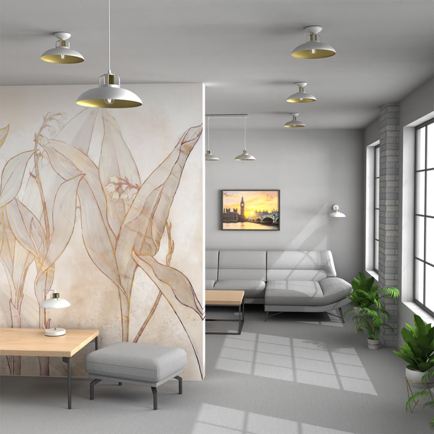 Ljusskrona med upphängningsrem  FELIX 1xE27/60W/230V vit