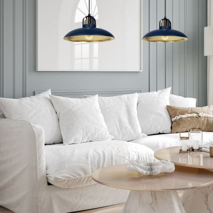 Ljusskrona med upphängningsrem  FELIX 2xE27/60W/230V blå