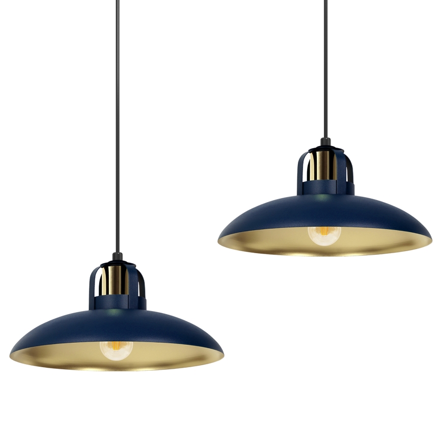 Ljusskrona med upphängningsrem  FELIX 2xE27/60W/230V blå