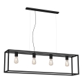 Ljuskrona med upphängningsrem FRAME 4xE27/60W/230V svart