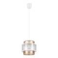 Ljuskrona med upphängningsrem GABI 1xE27/60W/230V gyllene/vit diameter 20 cm