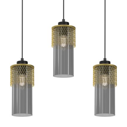 Ljuskrona med upphängningsrem GLAM 3xE27/60W/230V