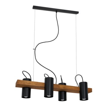 Ljuskrona med upphängningsrem GUDRUN 4xE27/60W/230V