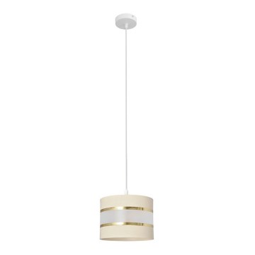 Ljuskrona med upphängningsrem HELEN 1xE27/15W/230V diameter 20 cm grädde/gyllene