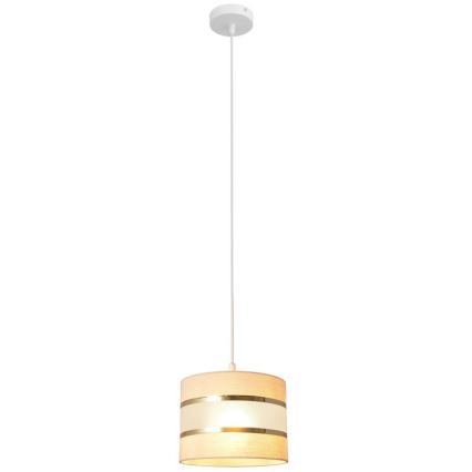 Ljuskrona med upphängningsrem HELEN 1xE27/15W/230V diameter 20 cm grädde/gyllene