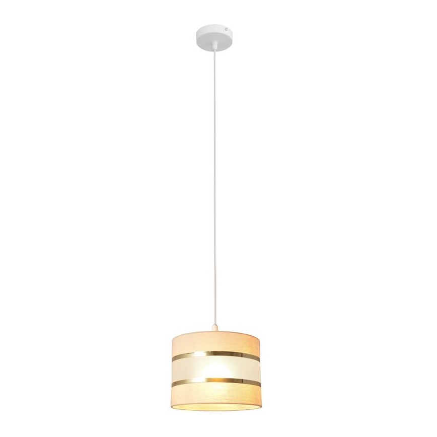 Ljuskrona med upphängningsrem HELEN 1xE27/15W/230V diameter 20 cm grädde/gyllene