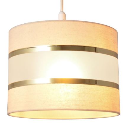 Ljuskrona med upphängningsrem HELEN 1xE27/15W/230V diameter 20 cm grädde/gyllene