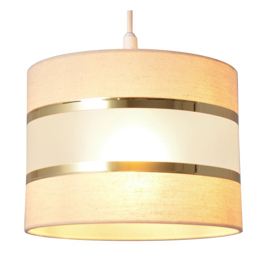 Ljuskrona med upphängningsrem HELEN 1xE27/15W/230V diameter 20 cm grädde/gyllene