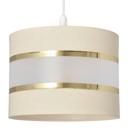 Ljuskrona med upphängningsrem HELEN 1xE27/15W/230V diameter 20 cm grädde/gyllene