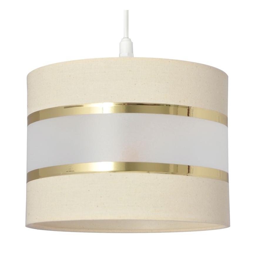 Ljuskrona med upphängningsrem HELEN 1xE27/15W/230V diameter 20 cm grädde/gyllene