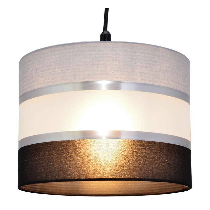 Ljuskrona med upphängningsrem HELEN 1xE27/15W/230V diameter 20 cm svart/grå/silver