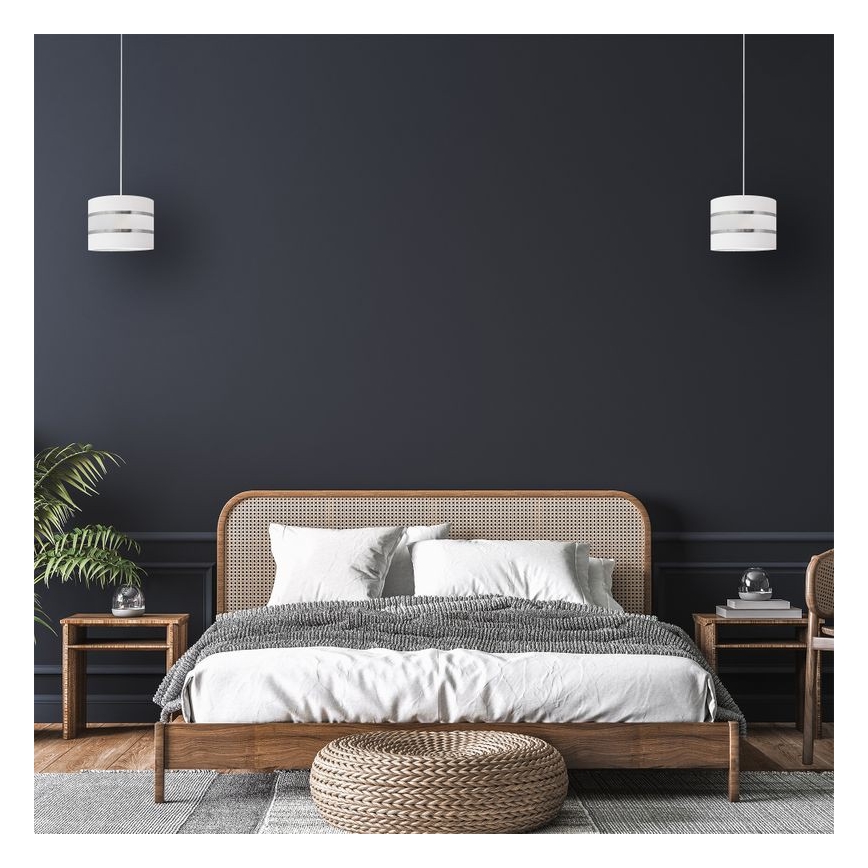 Ljuskrona med upphängningsrem HELEN 1xE27/15W/230V diameter 20 cm vit