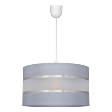 Ljuskrona med upphängningsrem HELEN 1xE27/15W/230V diameter 35 cm grå/silver