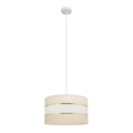 Ljuskrona med upphängningsrem HELEN 1xE27/15W/230V diameter 35 cm grädde/gyllene