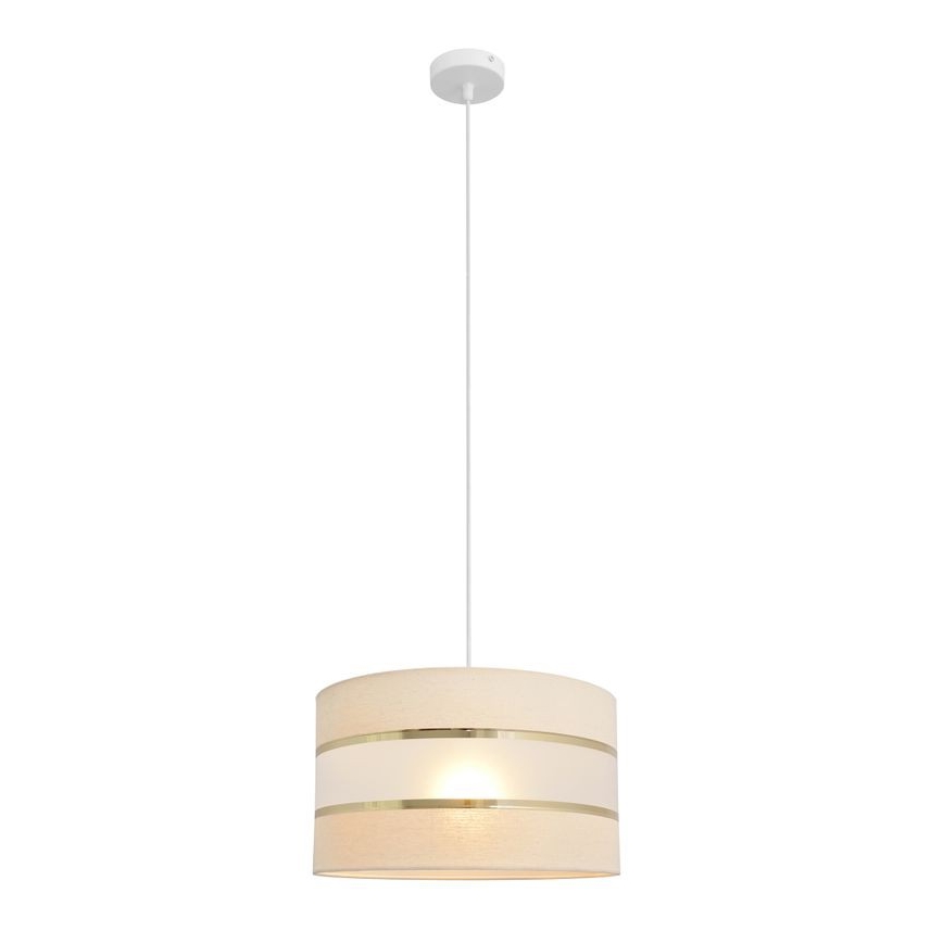 Ljuskrona med upphängningsrem HELEN 1xE27/15W/230V diameter 35 cm grädde/gyllene