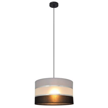 Ljuskrona med upphängningsrem HELEN 1xE27/15W/230V diameter 35 cm svart/grå/silver