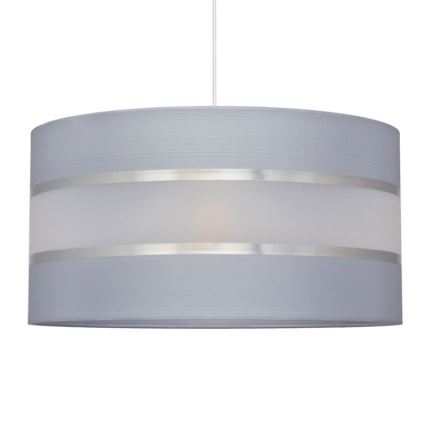Ljuskrona med upphängningsrem HELEN 1xE27/15W/230V diameter 40 cm grå/silver