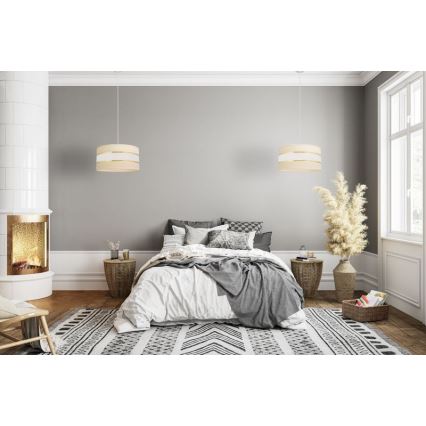 Ljuskrona med upphängningsrem HELEN 1xE27/15W/230V diameter 40 cm grädde/gyllene