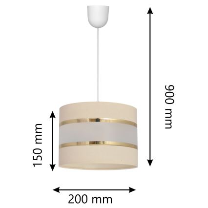 Ljuskrona med upphängningsrem  HELEN 1xE27/15W/230V grädde