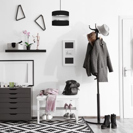 Ljuskrona med upphängningsrem  HELEN 1xE27/15W/230V svart 