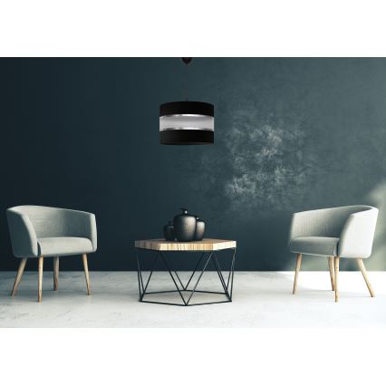 Ljuskrona med upphängningsrem  HELEN 1xE27/15W/230V svart 