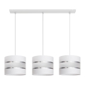 Ljuskrona med upphängningsrem  HELEN 3xE27/15W/230V vit