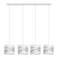 Ljuskrona med upphängningsrem HELEN 4xE27/15W/230V vit