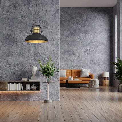 Ljuskrona med upphängningsrem HELSING 1xE27/60W/230V gyllene