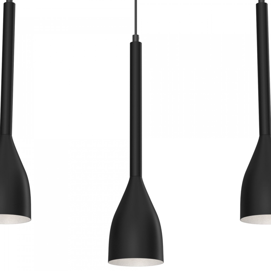 Ljuskrona med upphängningsrem ISTAPPAR 3xE27/60W/230V svart