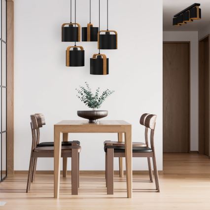 Ljuskrona med upphängningsrem JONKO 5xE27/60W/230V