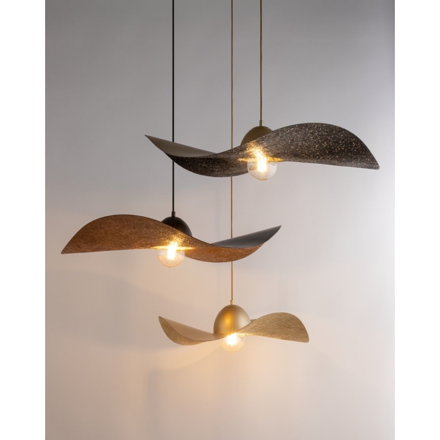 Ljuskrona med upphängningsrem KAPELLO 1xE27/60W/230V diameter 55 cm gyllene