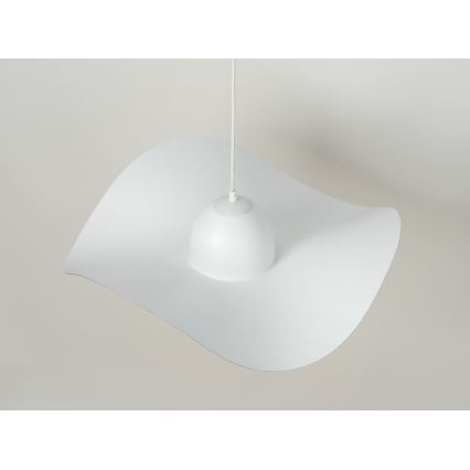 Ljuskrona med upphängningsrem KAPELLO 1xE27/60W/230V diameter 55 cm vit/gyllene