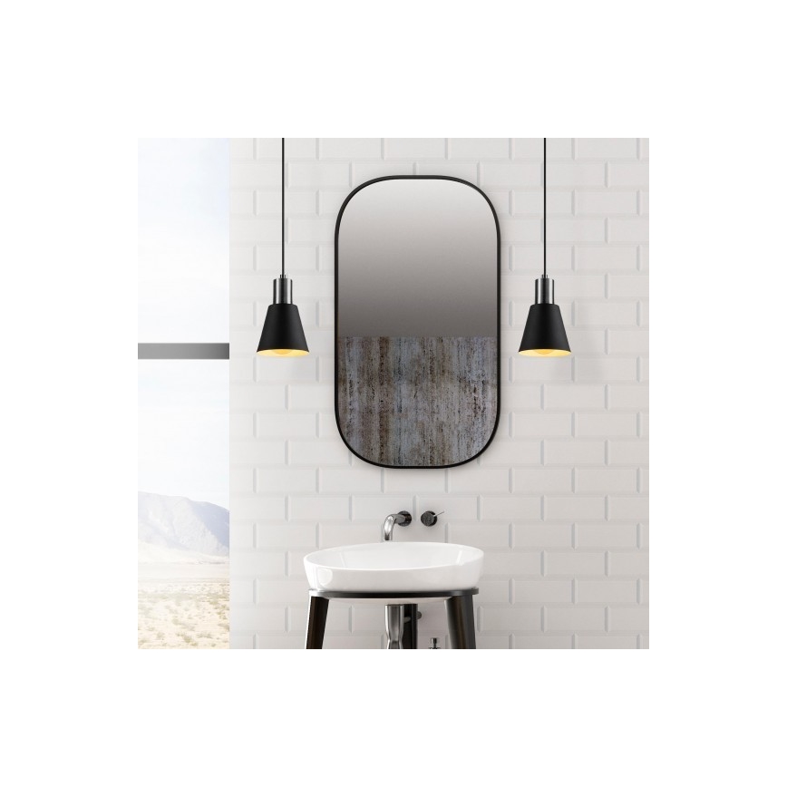 Ljusskrona med upphängningsrem  KEM 1xE27/40W/230V svart 