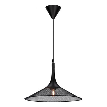 Ljuskrona med upphängningsrem KIRUNA 1xE27/40W/230V diameter 36 cm svart