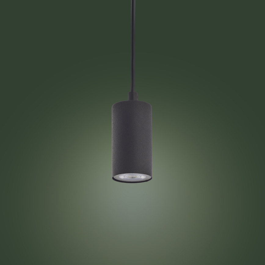 Ljusskrona med upphängningsrem  LOGAN BLACK 1xGU10/10W/230V