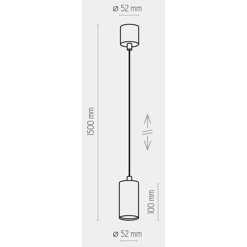 Ljusskrona med upphängningsrem  LOGAN BLACK 1xGU10/10W/230V