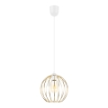 Ljuskrona med upphängningsrem MATT 1xE27/60W/230V vit/gyllene