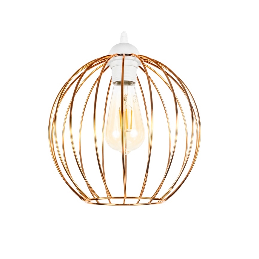 Ljuskrona med upphängningsrem MATT 3xE27/60W/230V vit/koppar