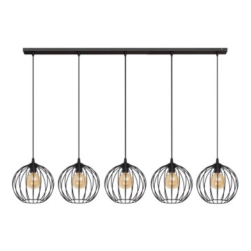 Ljuskrona med upphängningsrem MERCURE 5xE27/15W/230V svart